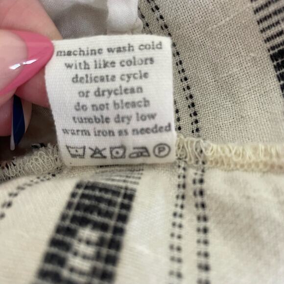 Ace & Jig  Black & White cotton linen mini dress pockets Twee buttons bateau - Picture 12 of 12